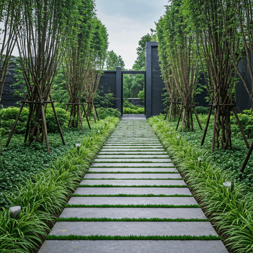 Luxury stone garden path